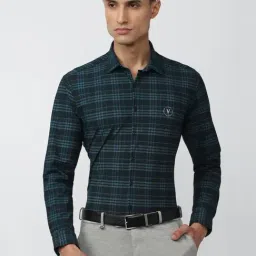 Van Heusen Navy Slim Fit Checks Shirt-picture-36