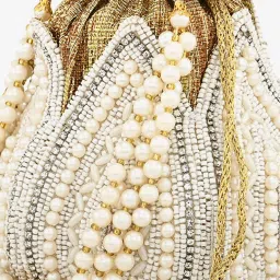 Gaurapakhi Golden Embellished Potli image 5