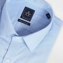 Arrow Blue Cotton Slim Fit Self Pattern Shirt image 5