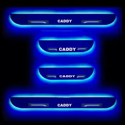 SCA Black Beauty Car Footstep/Door Sill Scuff Plate with Blue Color LED Light for Volkswagen Caddy All Model (Set of 4 Pcs)-picture-46
