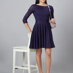 Globus Blue Floral Print A-Line Dress image 5