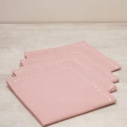 Pure Home and Living Pink Cotton Solid Table Napkins image 2