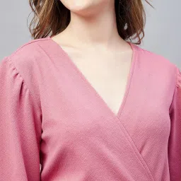 Carlton London Pink Wrap Dress image 5