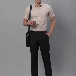 Jainish Rust Melange Regular Fit Cotton Shirt image 5