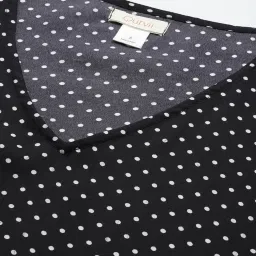 Qurvii Black Polka Dot Print Top image 5