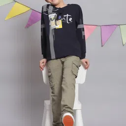 Monte Carlo Kids Navy Printed Full Sleeves T-Shirt image 5