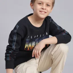 Monte Carlo Kids Navy Printed Full Sleeves Sweatshirt image 5