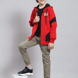 Monte Carlo Kids Red Printed Full Sleeves Sweatshirt image 5
