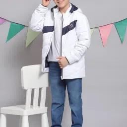 Monte Carlo Kids White Solid Full Sleeves Jacket image 5