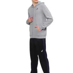 Asics One Point FZ Grey Regular Fit Hooded Sweatshirt image 5