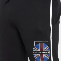 Bigbanana Z Black Cotton Regular Fit Printed Trackpants image 5