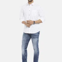 Urban Ranger by Pantaloons White Cotton Slim Fit Printed Shirt image 5