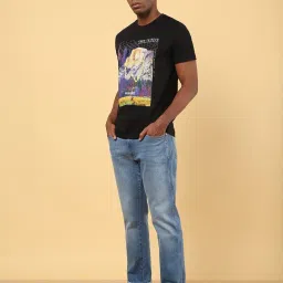 Wrangler Black Cotton Regular Fit Printed T-Shirt image 5