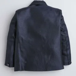 Fourfolds Boys Steelblue Solid Full Sleeves Suit Set image 2