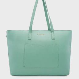 Caprese Mint Green Textured Small Tote Handbag with Pouch-picture-41