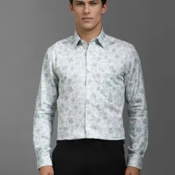 Louis Philippe White Cotton Regular Fit Printed Shirt-picture-29