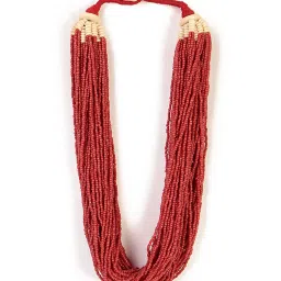 IMLI STREET Red Ethnic Tribal Handmade Resin Beaded Necklace image 2