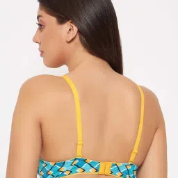 Clovia Teal Printed Under-Wired Full Coverage T-Shirt Bra image 2