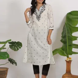 W White Embroidered Kurtas image 2