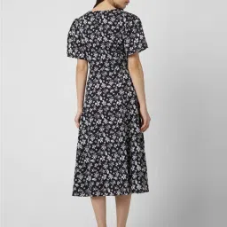 Van Heusen Black Printed A-Line Dress image 2