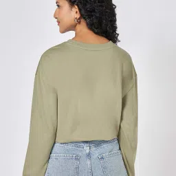 People by Pantaloons Green Printed Sweatshirt image 2