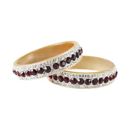 Vidhya Kangan Women Set of 2 Artificial Stones Studded Acrylic Bangles-image-37