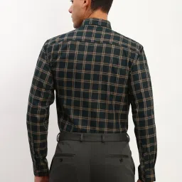Allen Solly Green Cotton Slim fit Checks Shirts image 2