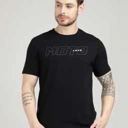 Royal Enfield Black Solid Short Sleeves T-Shirt-picture-40