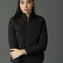 Roadster Women Black Solid Parka Jacket-image-78