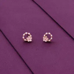 Kai Jewel Sterling Silver Chic Floral Pearl Rose Gold Earrings-image-80