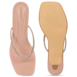 Truffle Collection Women's Rose Gold Thong Stilettos image 4