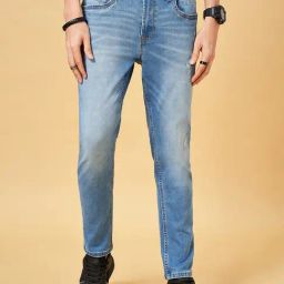 SF Jeans by Pantaloons Light Blue Cotton Slim Fit Distressed Jeans-picture-13