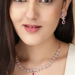 Rubans Gold-Tone Plated Red Set for Women-image-50