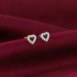 GIVA 18K Gold Aspiring Heart Lab Grown Diamond Earrings for Women-image-86