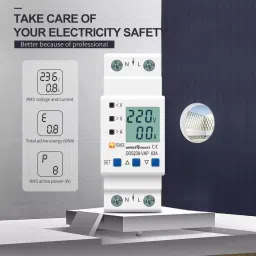 amiciSmart Over/Under Voltage, Over Current/Load Protection with Digital Energy Meter 63A, 230V image 5