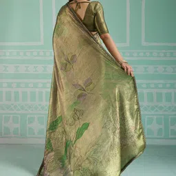 Mitera Women Floral Printed premium soft Organza Saree image 5