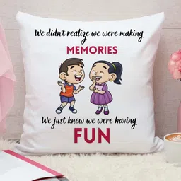 THE QUIRKY HOME White & Red We Didn't Realize We Were Memories-Printed Pre-Filled Cushion-image-75