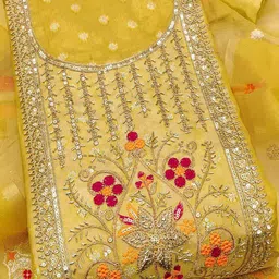 Peachmode Woven Design Silk Blend Unstitched Dress Material Dress Material image 3