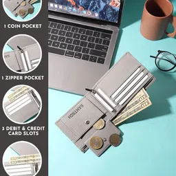 SAMTROH Animal Printed Zip Detail Two Fold Wallet image 5