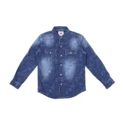 Gini & Jony Kids Blue Cotton Printed Shirt-picture-27