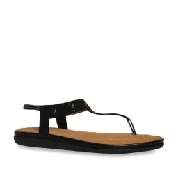 Bata Women's Diamonte Black T-Strap Sandals-image-0