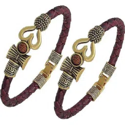 Divine souvenirs Unisex Set Of 2 Leather Wraparound Bracelets-picture-25