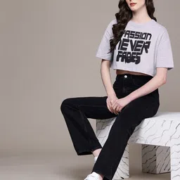 The Roadster Life Co. Typography Printed Drop-Shoulder Sleeves Pure Cotton Boxy T-shirt image 5