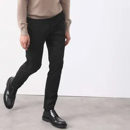 Marks & Spencer Men Cotton Mid-Rise Slim Fit Trousers-picture-35