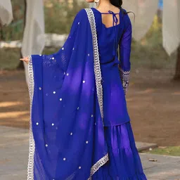 Moda Rapido Women Ethnic Motifs Embroidered Regular Gotta Patti Kurta with Sharara & With Dupatta image 2