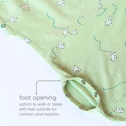 Cocoon Care Unisex Bamboo sleeping bag / wearable blanket / Sleep sack with foot opening Light Green image 3