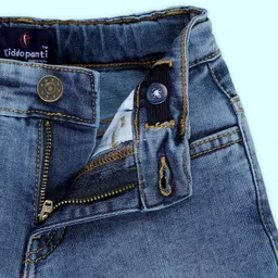 Kiddopanti Denim Washed Shorts - Medium Blue image 4