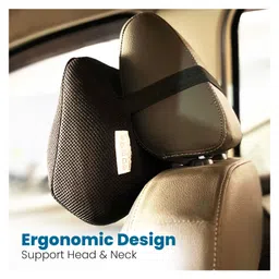 Sleepsia Memory Foam Car Headrest Cushion, Neck Rest Seat Pillow For Pain Relief, Balanced Softness Designed To Relieve Neck Pain, (Black) image 4