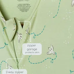 Cocoon Care Unisex Bamboo sleeping bag / wearable blanket / Sleep sack with foot opening Light Green image 4