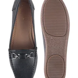 Shoetopia Metal Applique Detailed Loafers - Black image 5